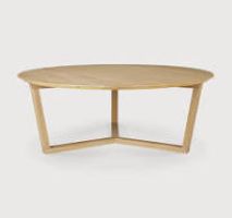 Ethnicraft - Table basse Tripod - Chêne massif - 96x96xH36