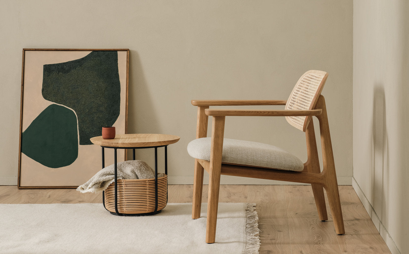 Vincent Sheppard - Indoor - Titus - Fauteuil Lounge - Chêne naturel/tissu bouclé