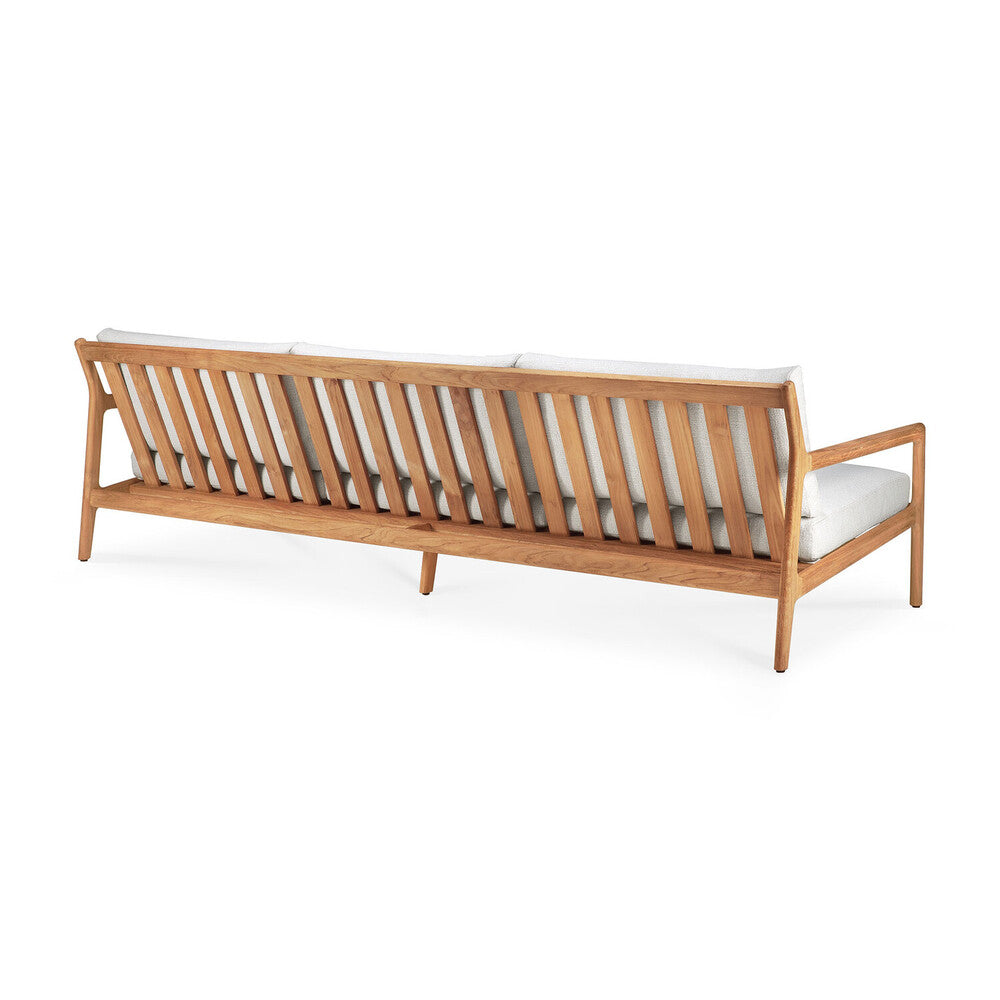 Ethnicraft - Outdoor - Canapé Jack - Teck Massif - Tissu Off White - 3 places - 265 x 90 x H73