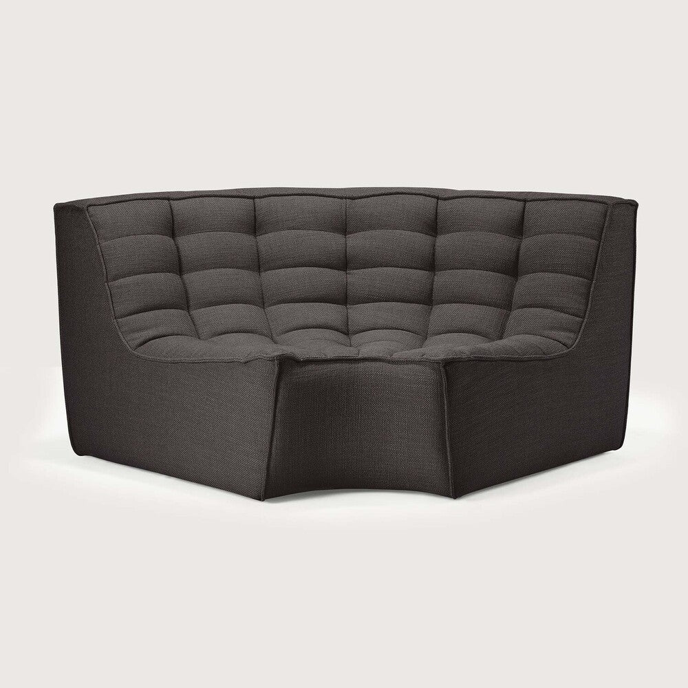 Ethnicraft - Canapé de coin rond N701-tissu gris foncé
