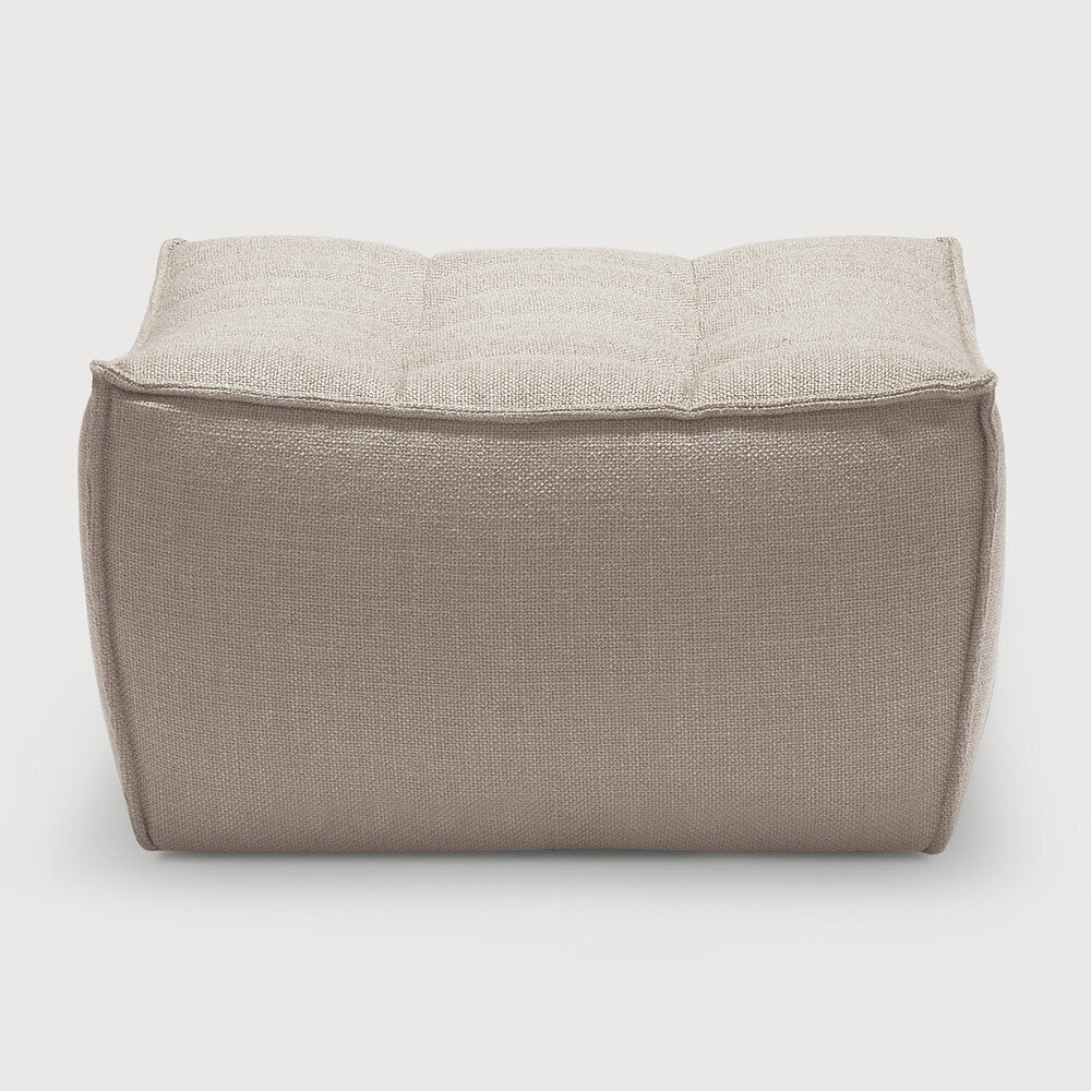Ethnicraft - Pouf N701 - Tissu beige clair