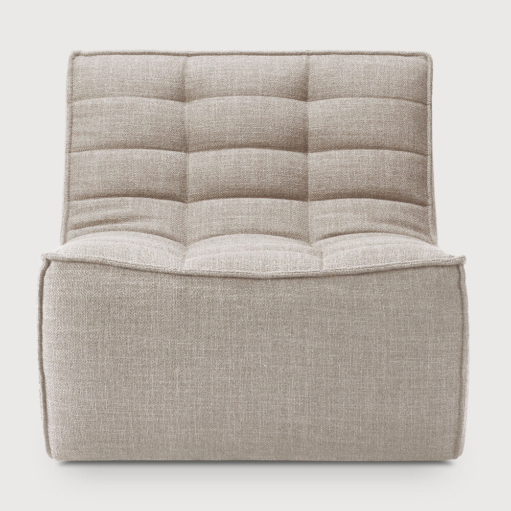 Ethnicraft - Fauteuil N701 - 1 place - Tissu beige foncé - 80 x 91 x H43/76