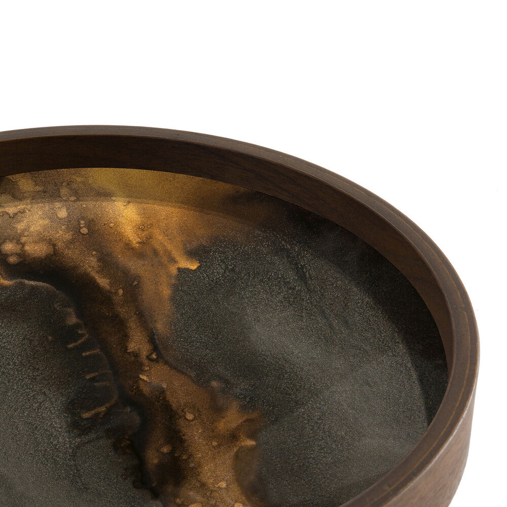 Ethnicraft - Plateau de service Bronze Organic glass - round - L 30 x 30 x H3