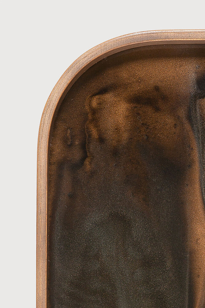 Ethnicraft - Plateau rectangulaire à bords arrondis en verre - 42 x 24 x H3