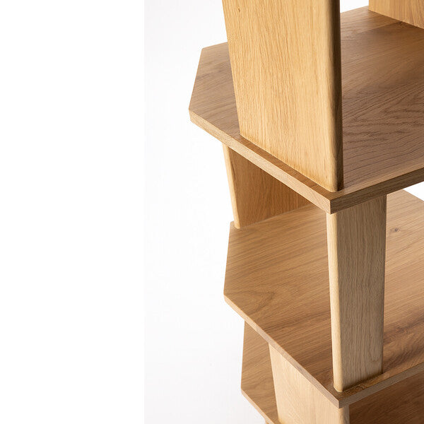 Ethnicraft - Bibliothèque colonne "Stairs" - chêne massif -  45 x 46 x H204