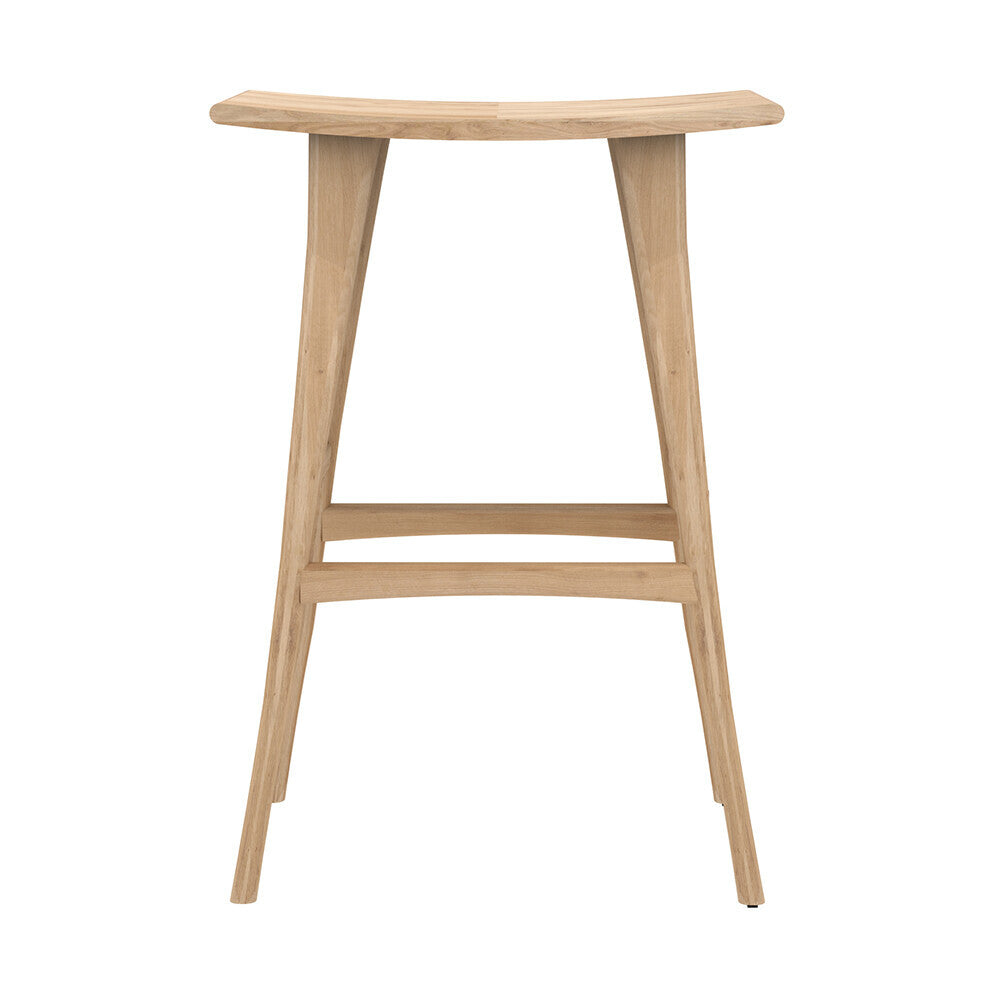 Ethnicraft - Tabouret de bar Osso - Chêne verni - H 80
