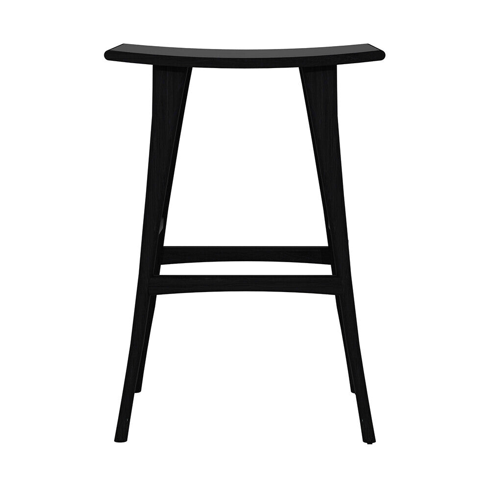 Ethnicraft - Tabouret de bar Osso black - Chêne verni noir - H80