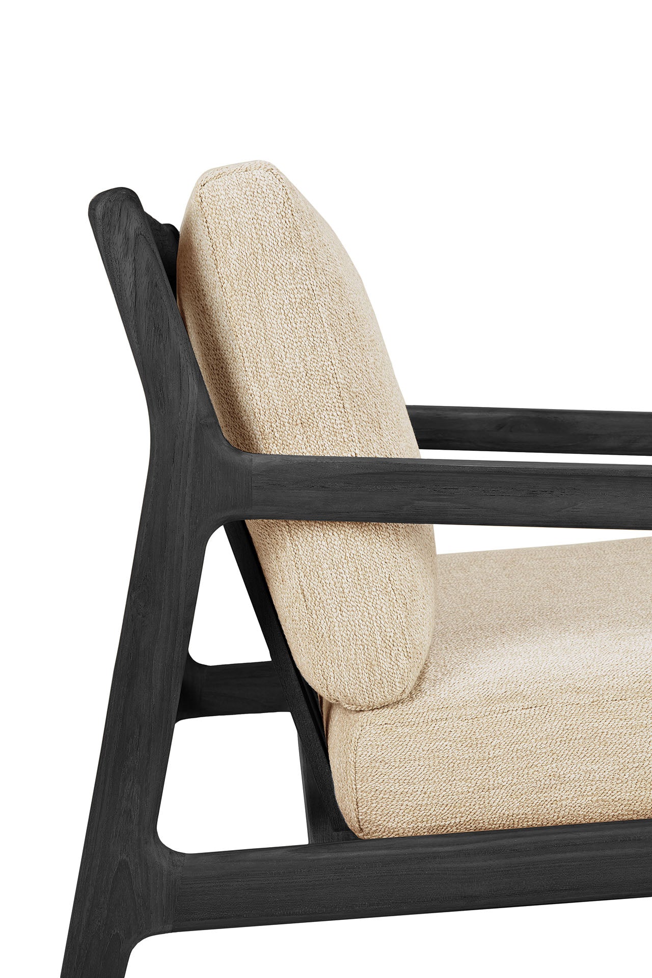 Ethnicraft - Outdoor - Canapé Jack - Teck black - 3 places - Tissu naturel - 265 x 90 x H73
