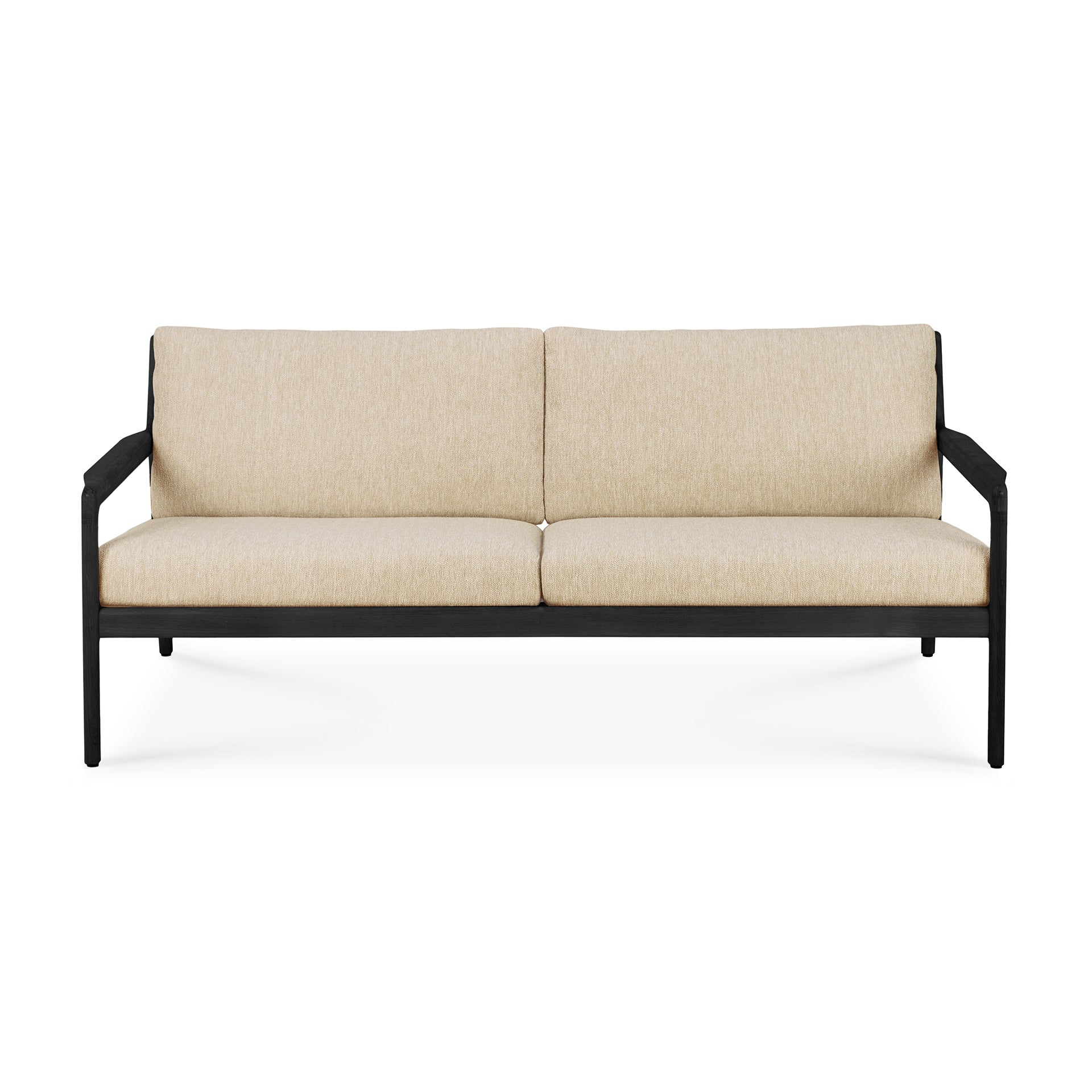 Ethnicraft - Outdoor - Canapé Jack - Teck black - Deux places - Off White - 180 x 90 x H73