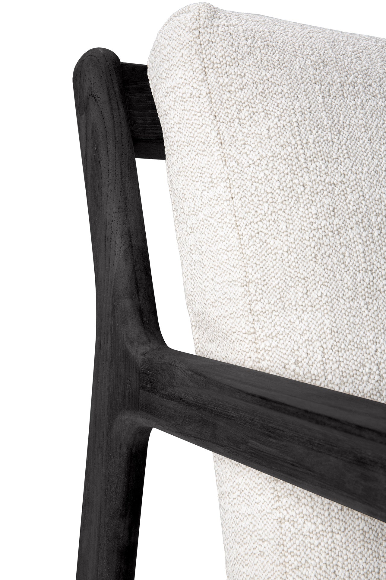 Ethnicraft - Outdoor - Canapé Jack - Teck black - 3 places - Tissu Off White - 265 x 90 x H73