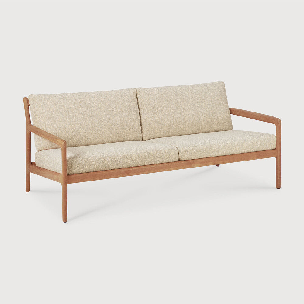 Ethnicraft - Outdoor - Canapé Jack - Teck - 2 places - Tissu Naturel - 180 x 90 x H73