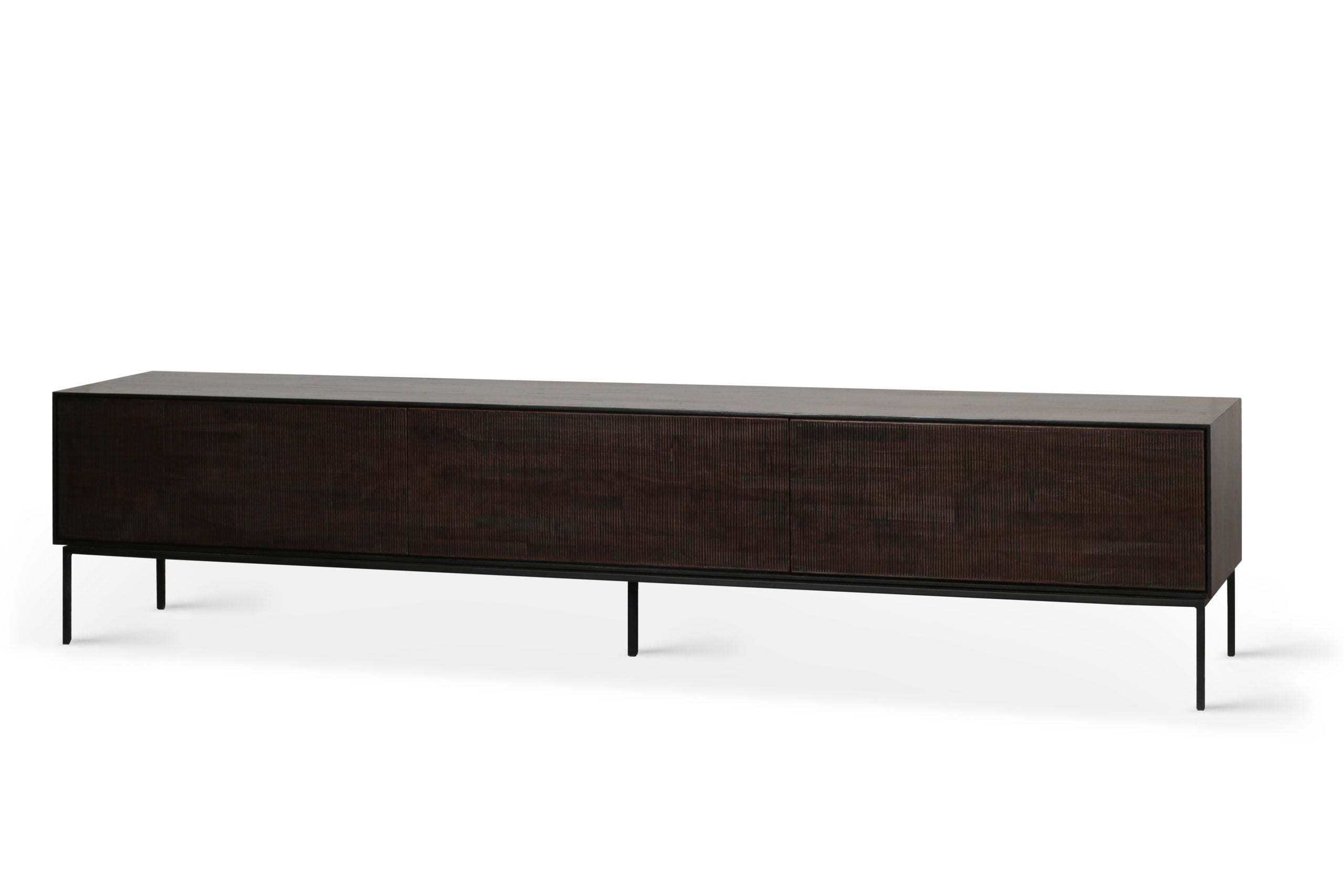 Ethnicraft - Meuble TV Grooves - Teck - L.162 X 45 x H53 - 1 abattant 1 tiroir