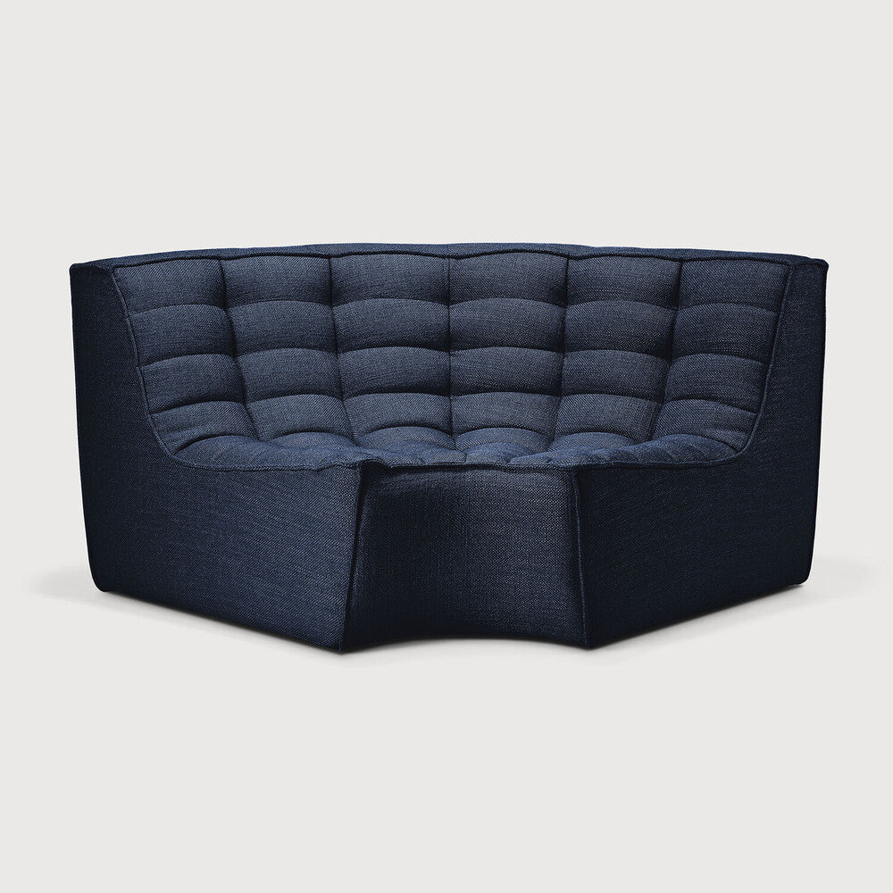 Ethnicraft - Canapé de coin rond N701 tissu éco graphite