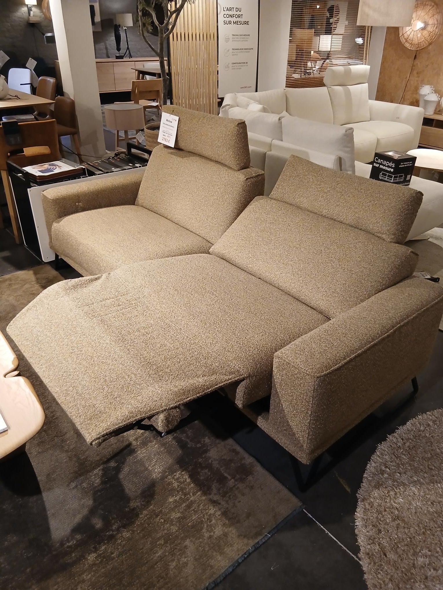 Rom - Canapé Mellow - 2 relax électriques - Modèle d'Expo - Déstockage (-40%)