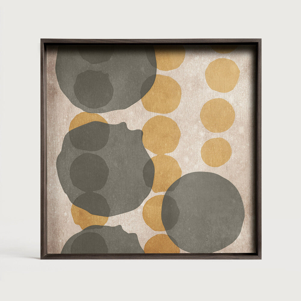 Ethnicraft - Plateaux carrés en verre - "Layered Dots" - "Cinnamon" - taille L - 51 x 51 x H4