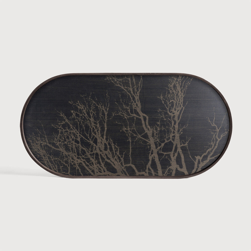 Ethnicraft - Plateau oblong en Bois "Black" - taille M - 71 x 36 x H3