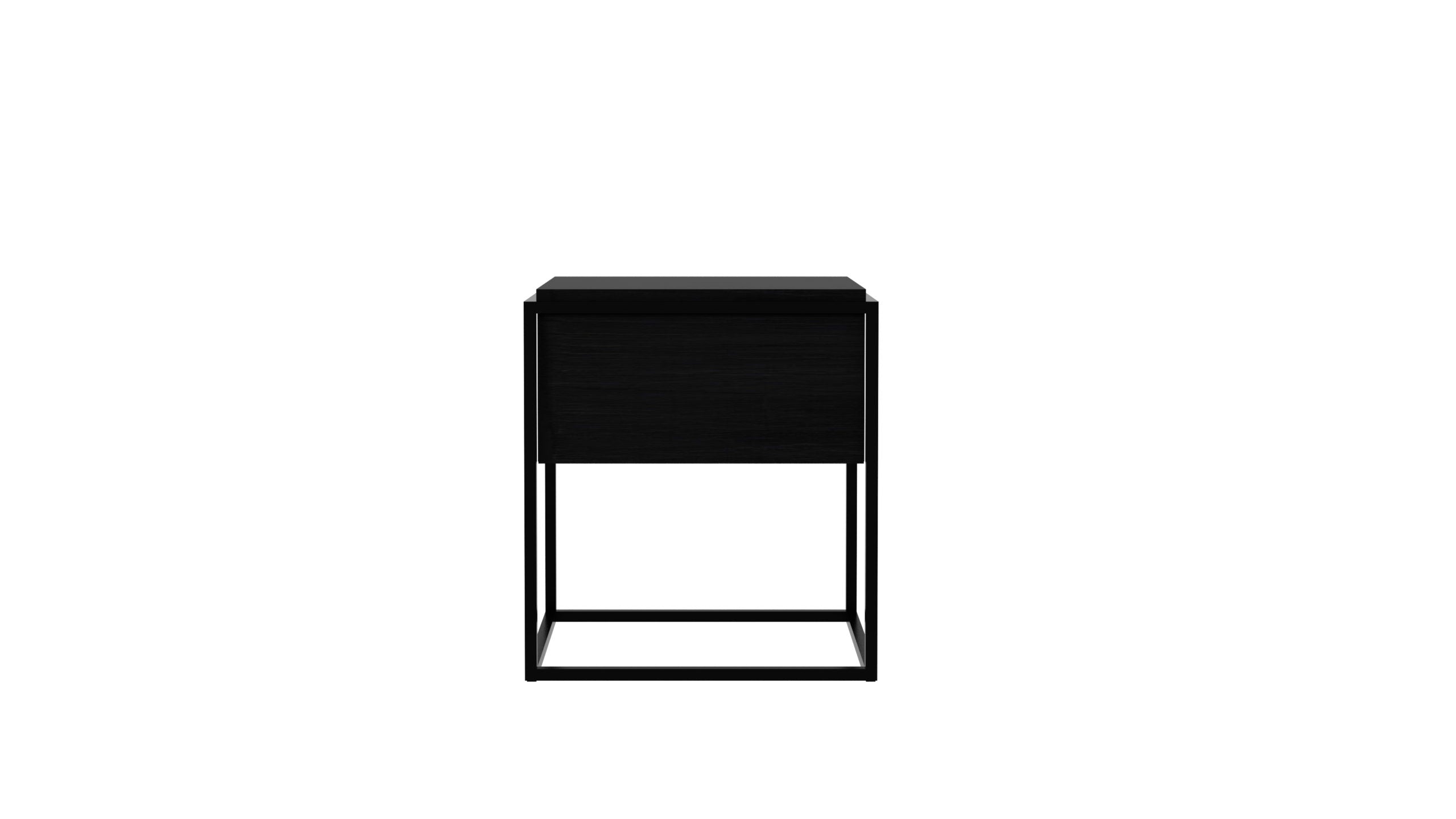 Ethnicraft - Table de chevet Monolit - Chêne noir - 48 x 48 x H51