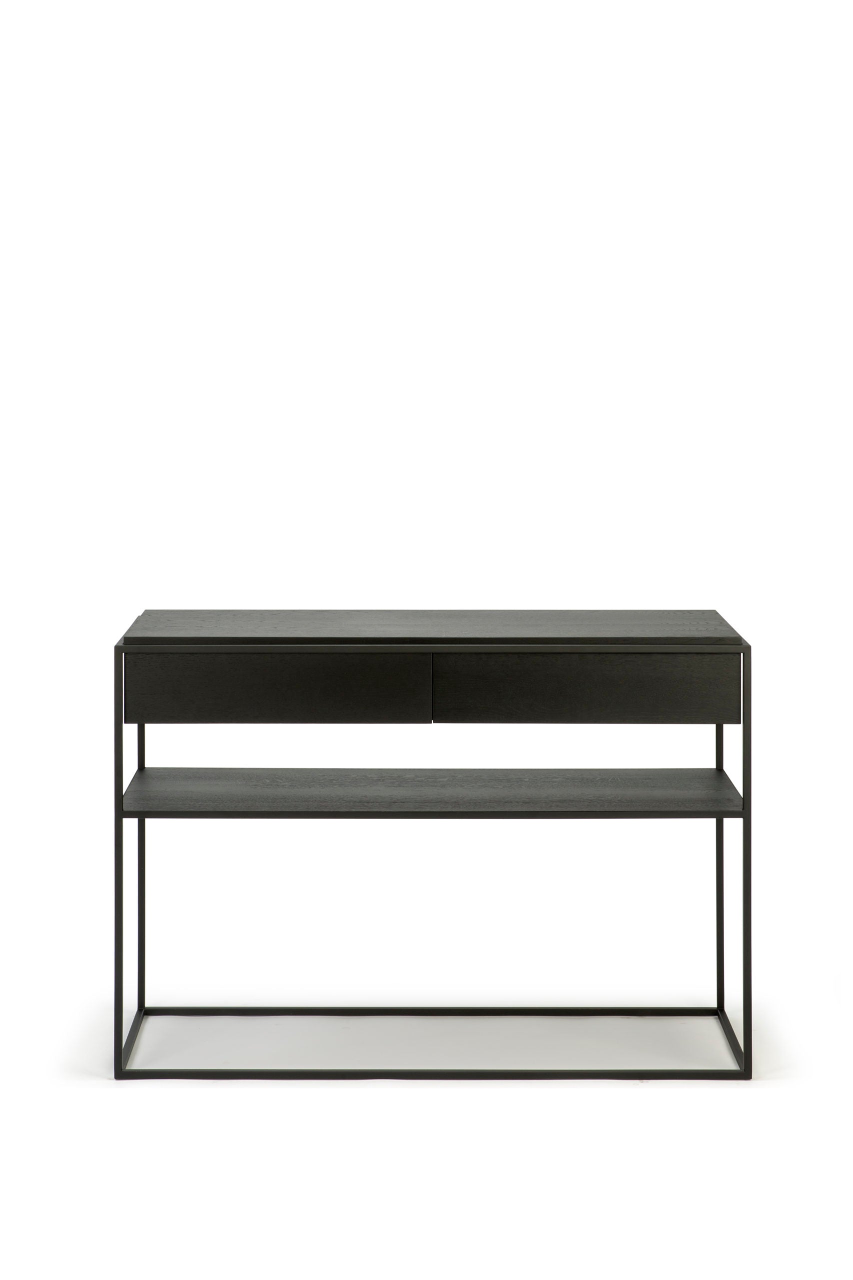 Ethnicraft - Console Monolit - 2 tiroirs - Chêne noir - 122 x 40 x H85