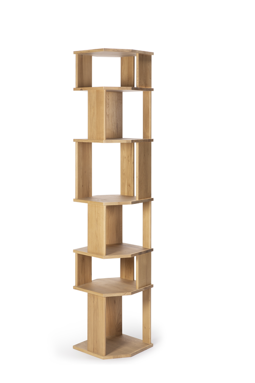 Ethnicraft - Bibliothèque colonne "Stairs" - chêne massif -  45 x 46 x H204