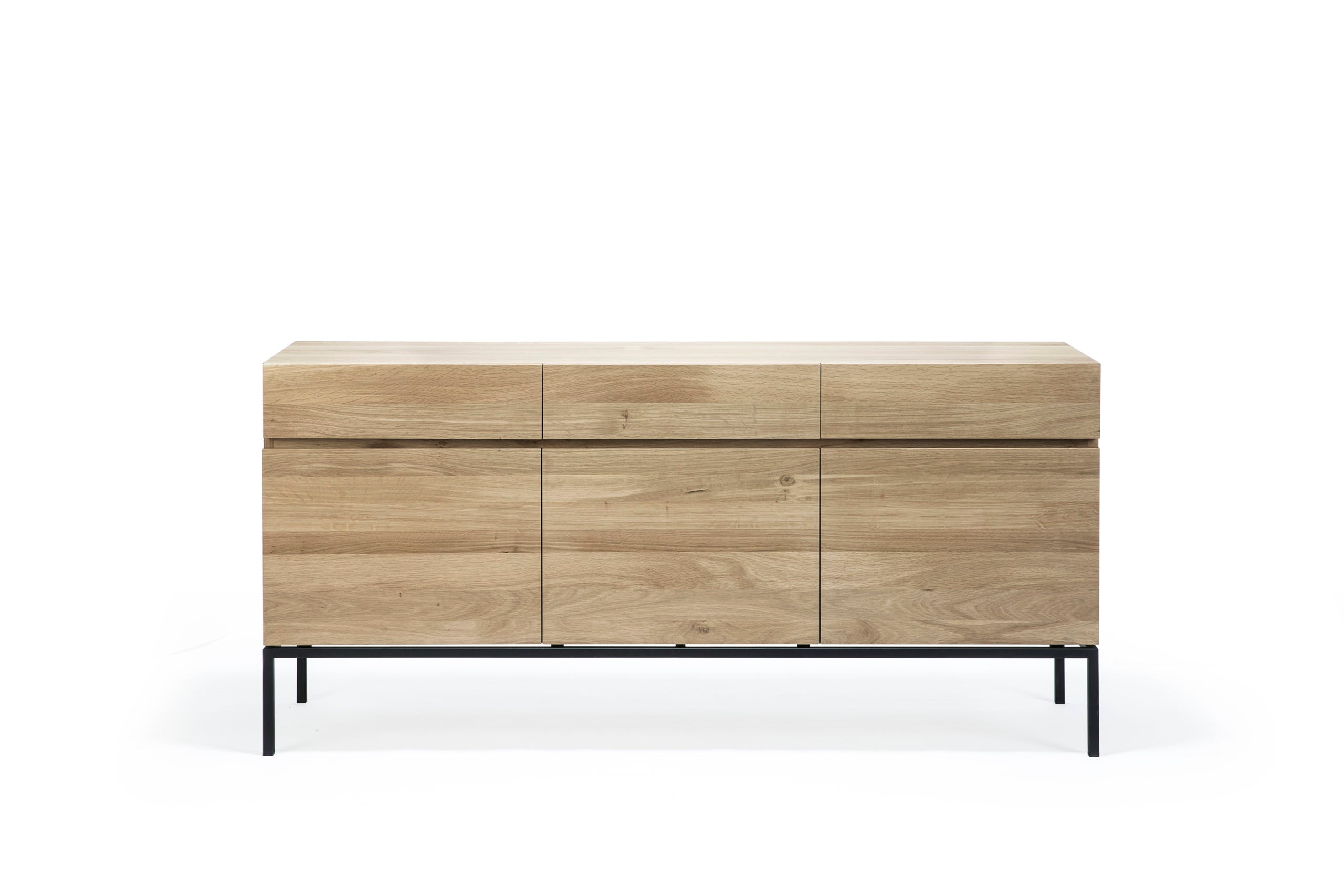 Ethnicraft - Buffet Ligna - Chêne massif - 3 portes 3 tiroirs - L.165 X 45 x H.78