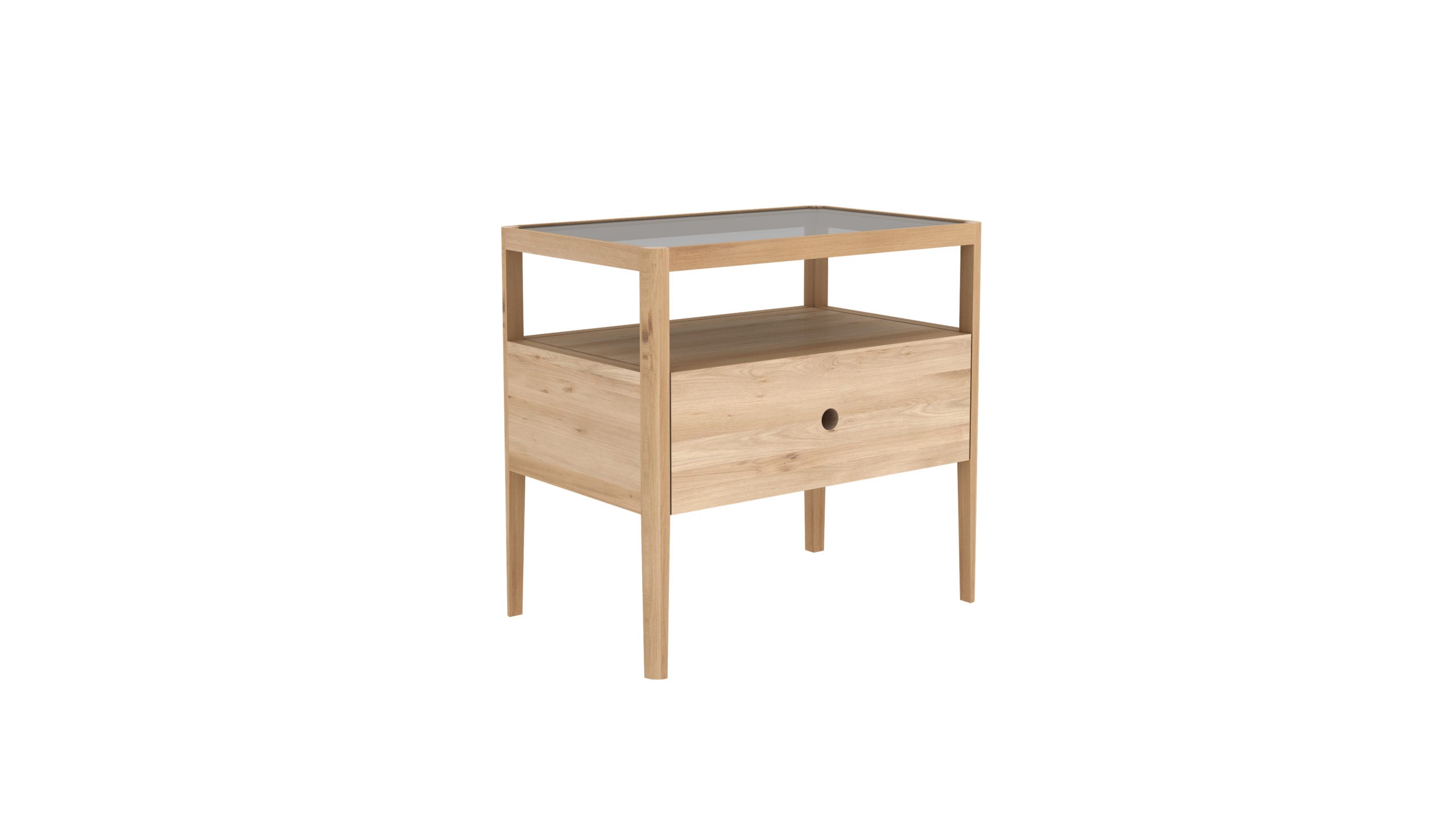 Ethnicraft - Table de chevet Spindle - Chêne - 55 x 35 x H52