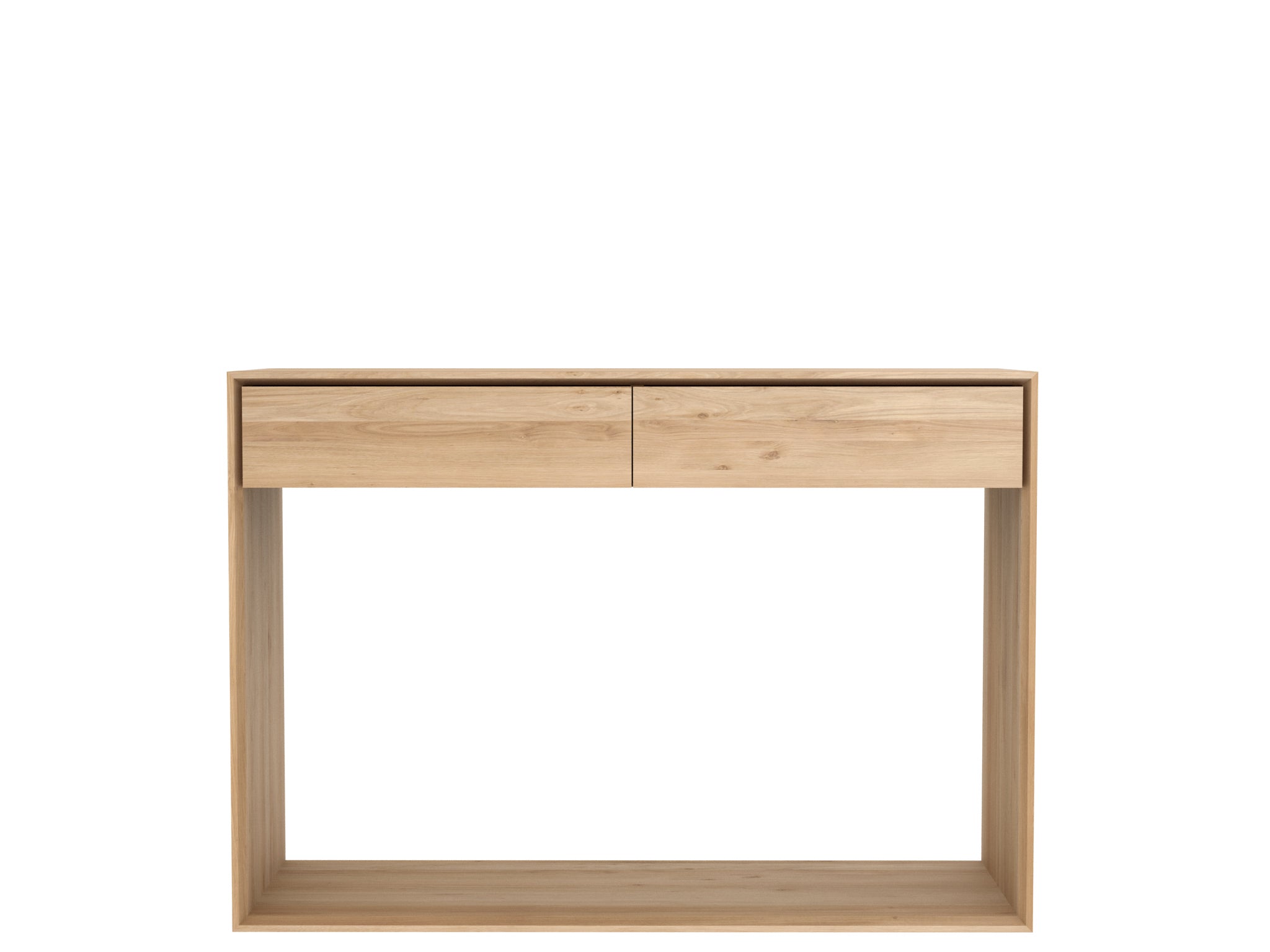 Ethnicraft - Console Nordic - Chêne massif - 2 tiroirs - L.160 x 40 x H.85