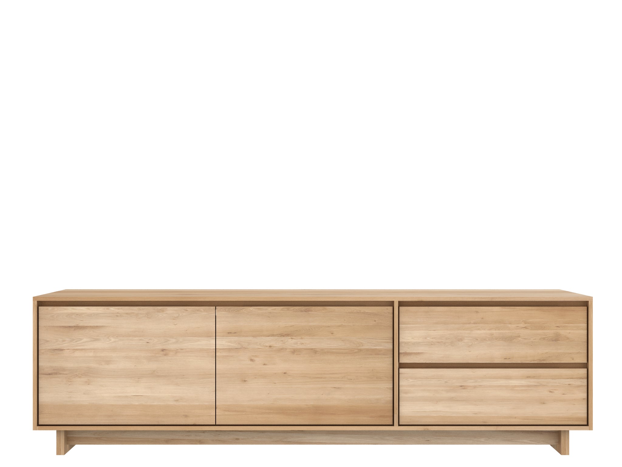 Ethnicraft - Meuble TV Wave - Chêne massif - 210 x 46 x H60