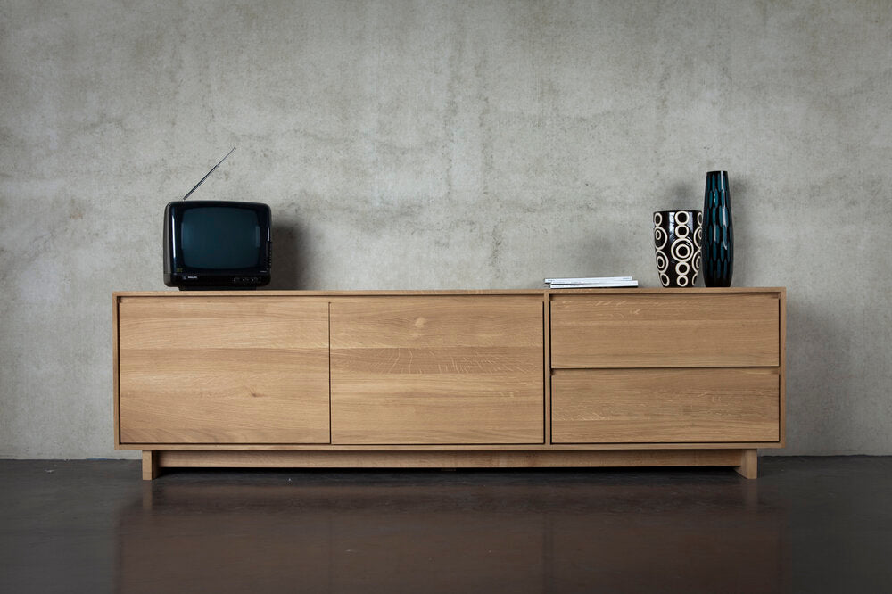 Ethnicraft - Meuble TV Wave - Chêne massif - 210 x 46 x H60