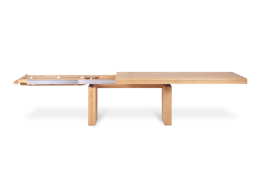 Ethnicraft - Table Double à allonges - Chêne - 200/300 x 100 x 76