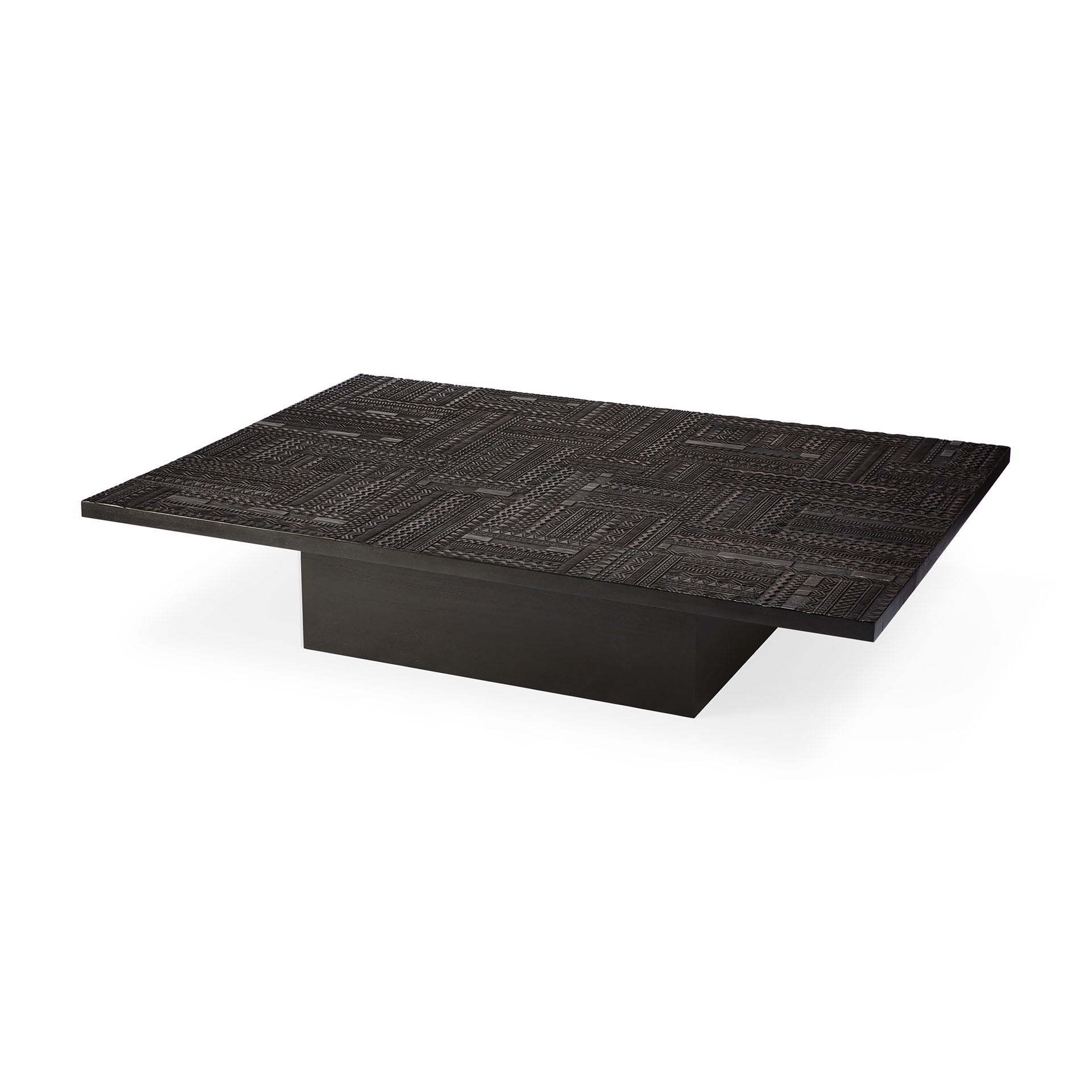 Ethnicraft - Table basse Tabwa - Teck noir -170 x 120x 36