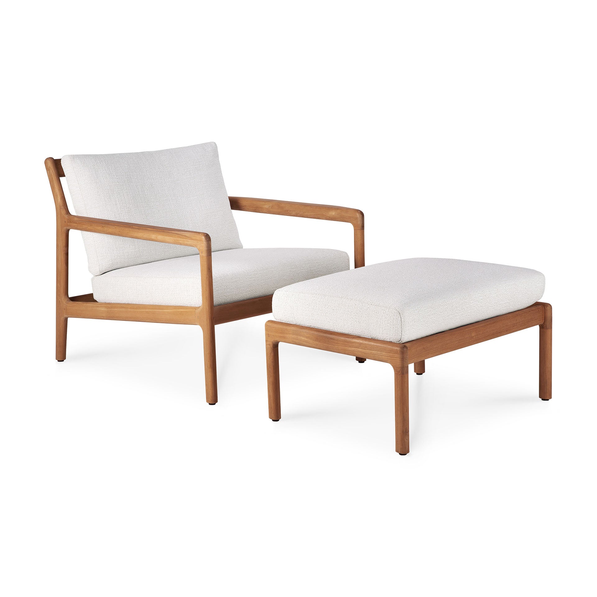 Ethnicraft - Outdoor - Repose-pieds de jardin Jack en teck - blanc cassé - 71 x 54 x H40