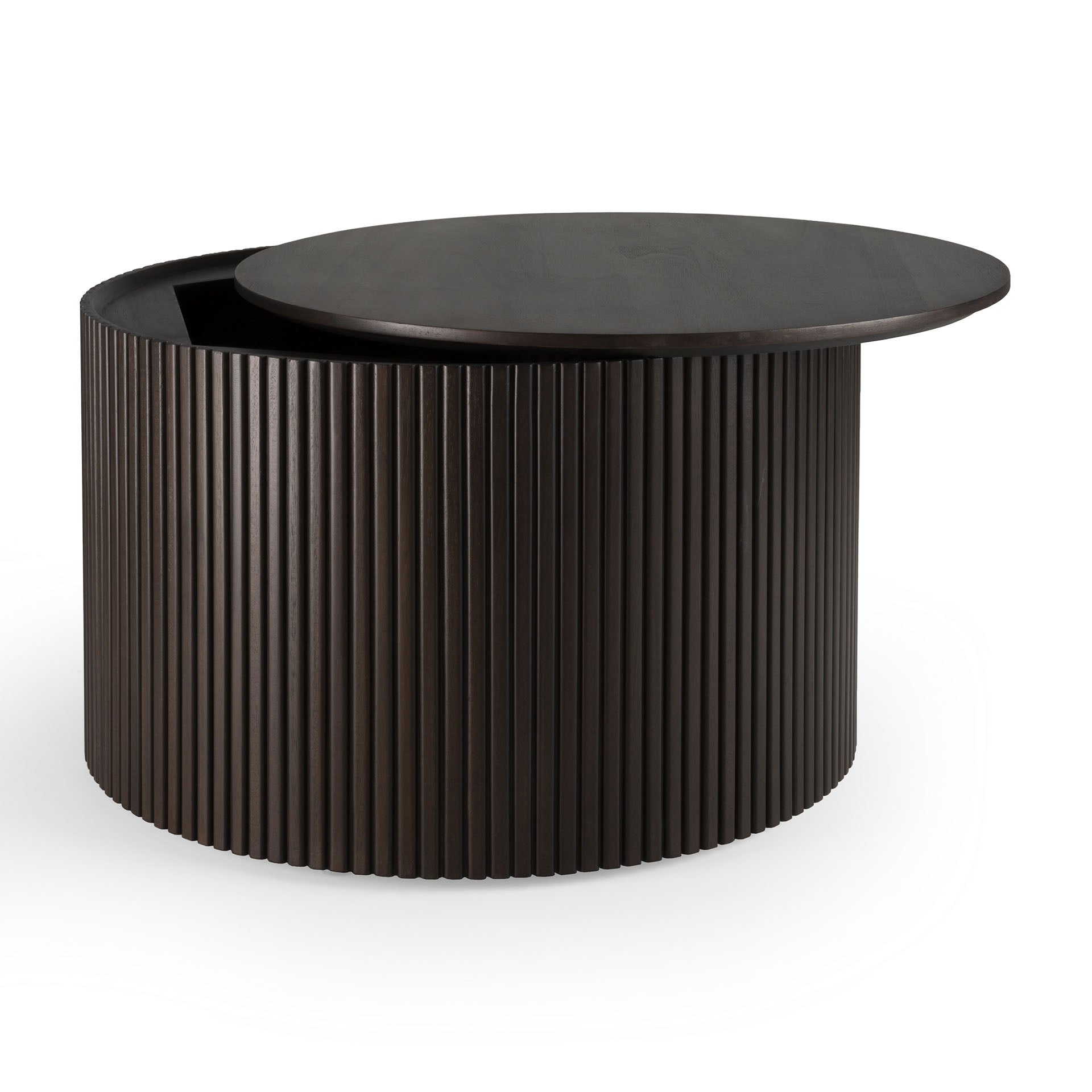Ethnicraft - Table basse Roller Max -  Ronde - Acajou - Diamètre 60 x H37