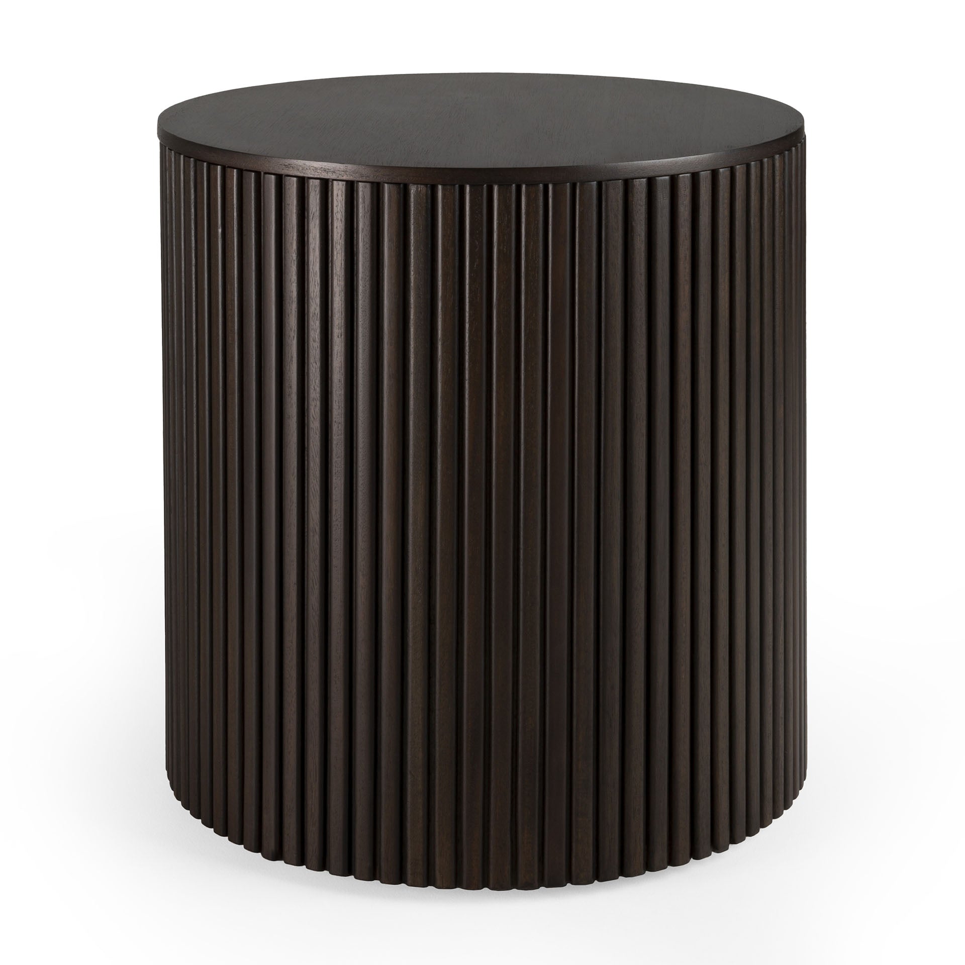 Ethnicraft - Table d'appoint Roller Max - Ronde - Acajou - 40 x 40 x 42