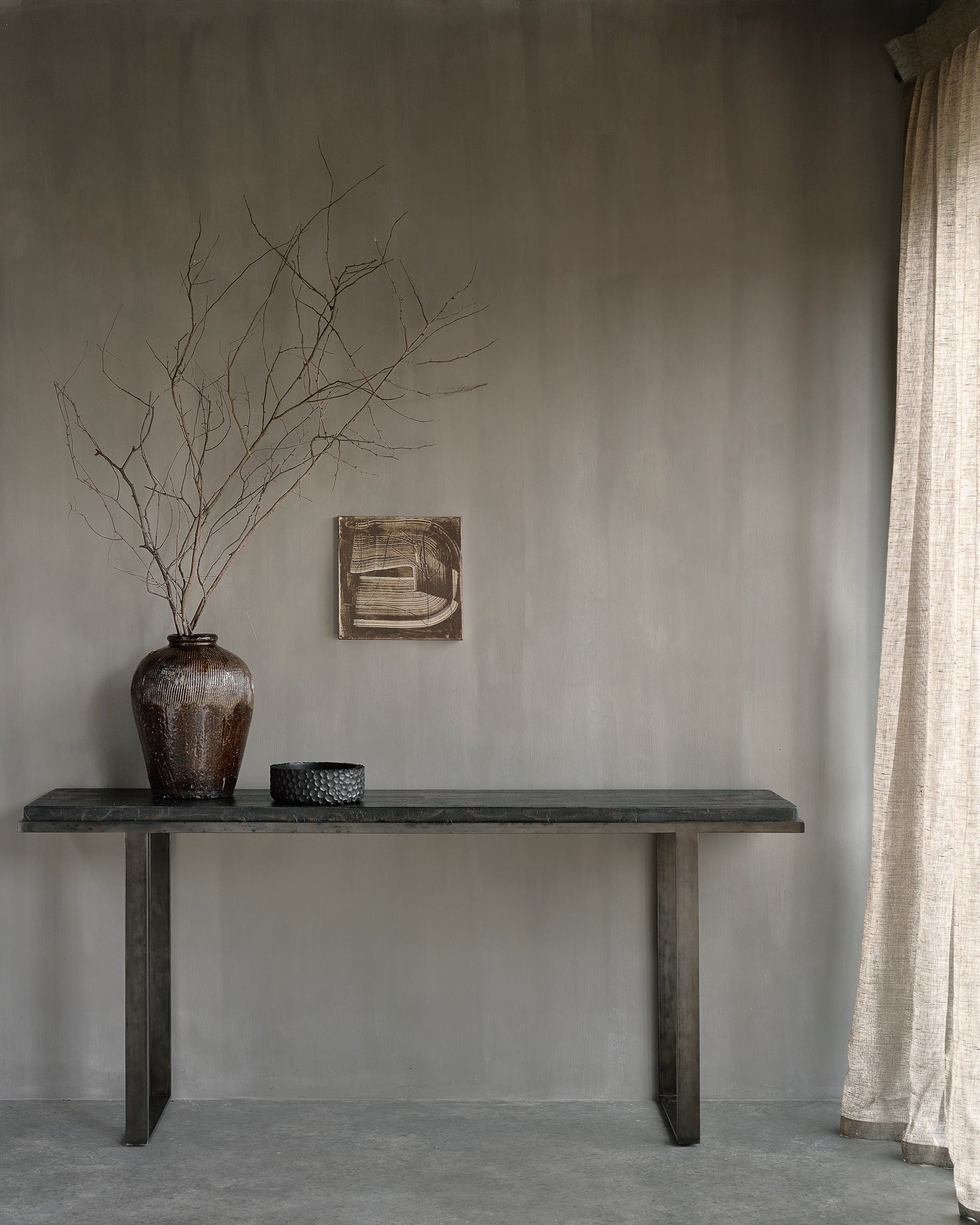 Ethnicraft - Console Stability – terre d'ombre - 170x 40 x H75
