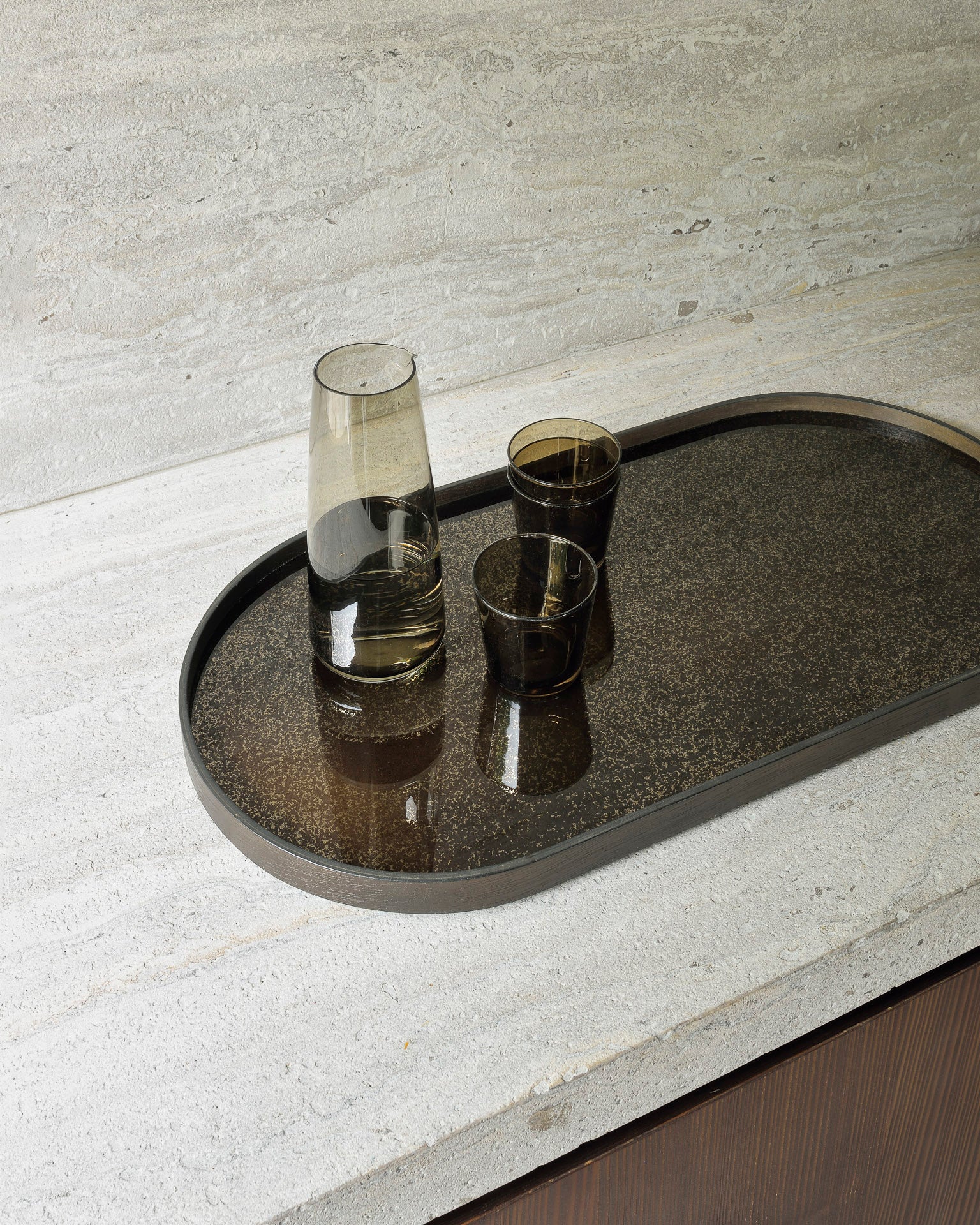 Ethnicraft - Plateau oblong Bronze Mirror - M -71 x 36 x H3