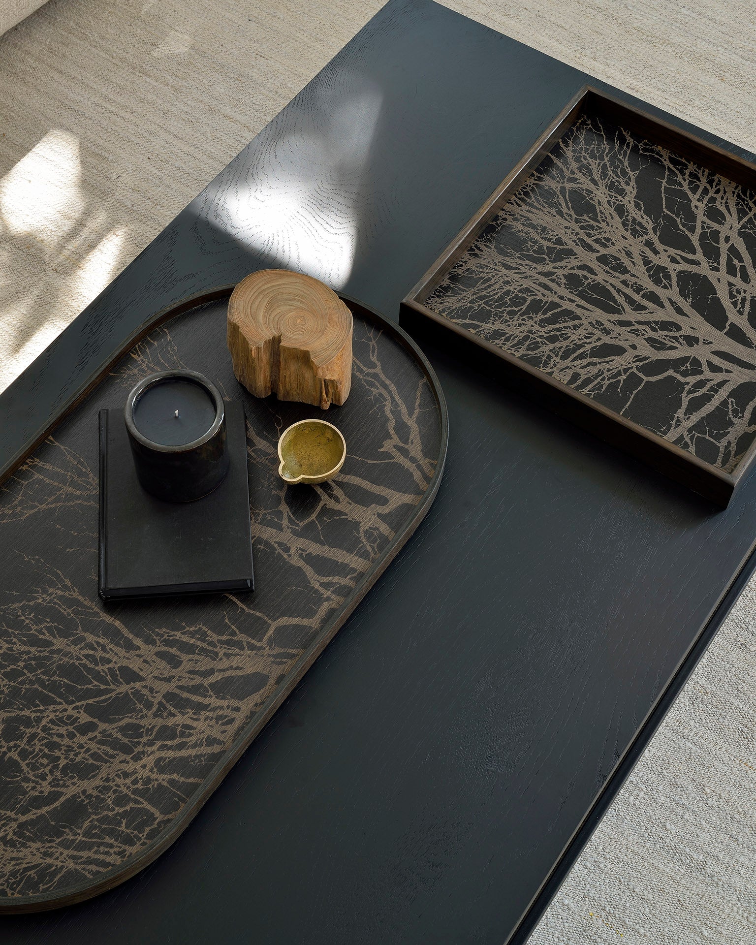 Ethnicraft - Plateau oblong en bois Black Tree - M - 71 x 36 x H3