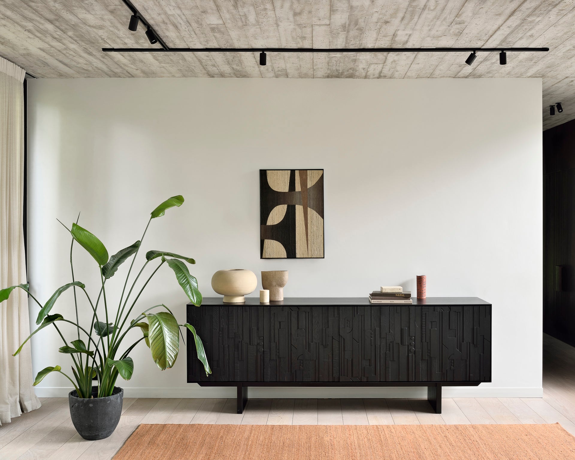 Ethnicraft - Buffet Mosaic - Teck - 4 portes - 227 x 45 x H82