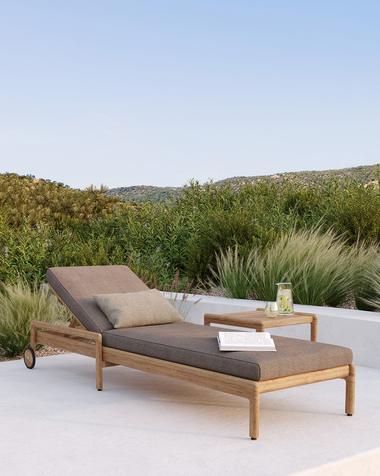 Ethnicraft - Chaise-longue inclinable de jardin Jack en teck – structure en teck