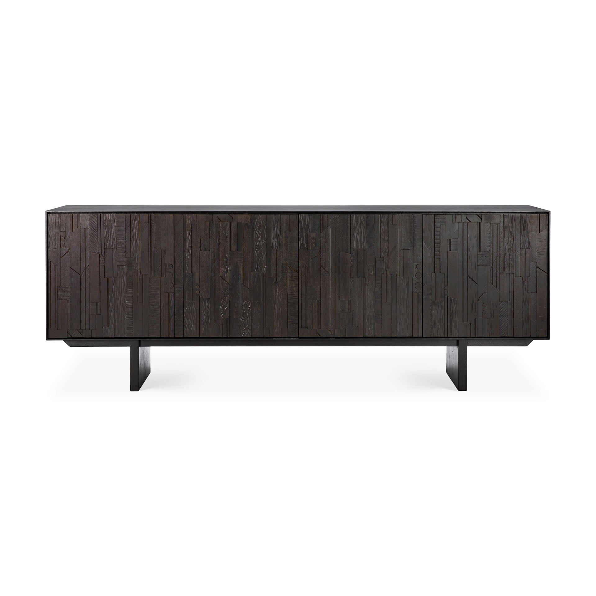 Ethnicraft - Buffet Mosaic - Teck - 4 portes - 227 x 45 x H82