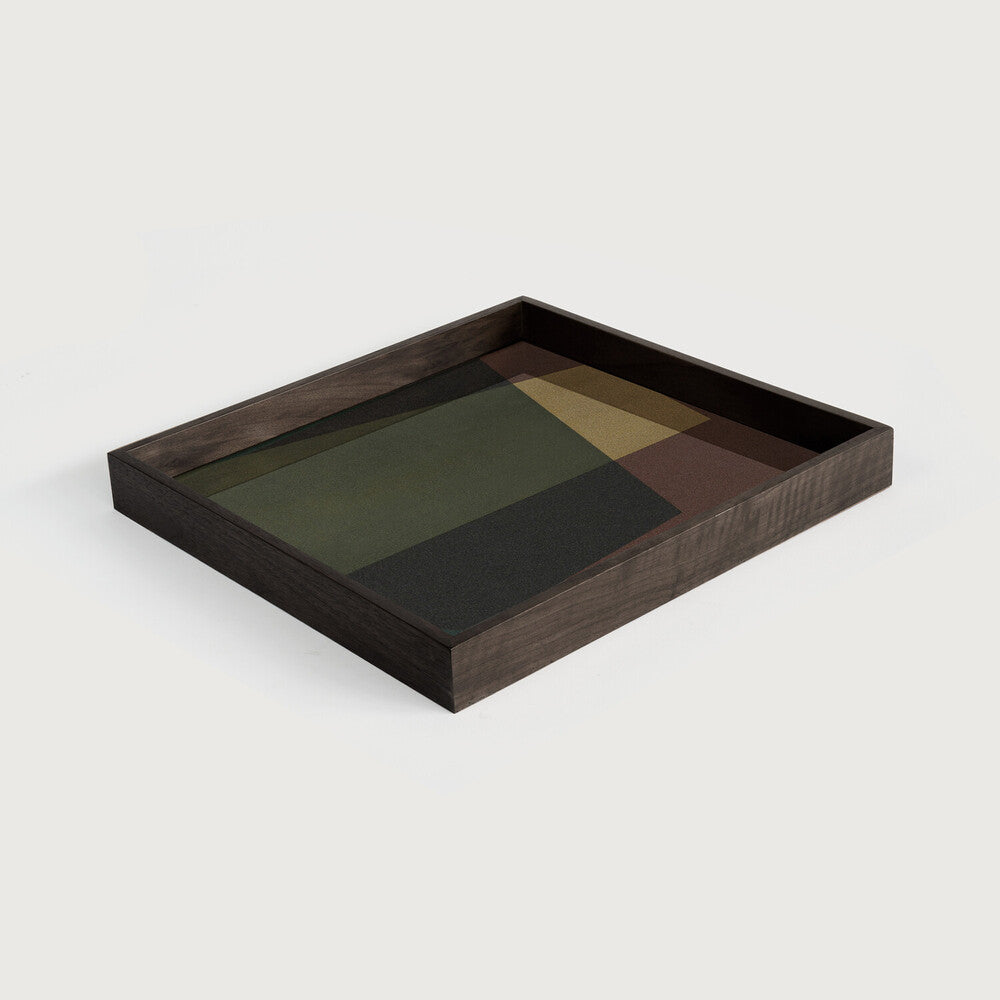 Ethnicraft - Plateau carré en verre - Angle - S - 38 x 38 x H4