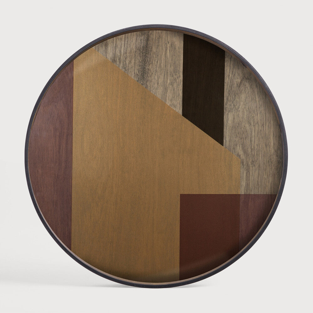 Ethnicraft - Plateau Angle Bronze - Glass - rond - XL - Diamètre 92 x H4