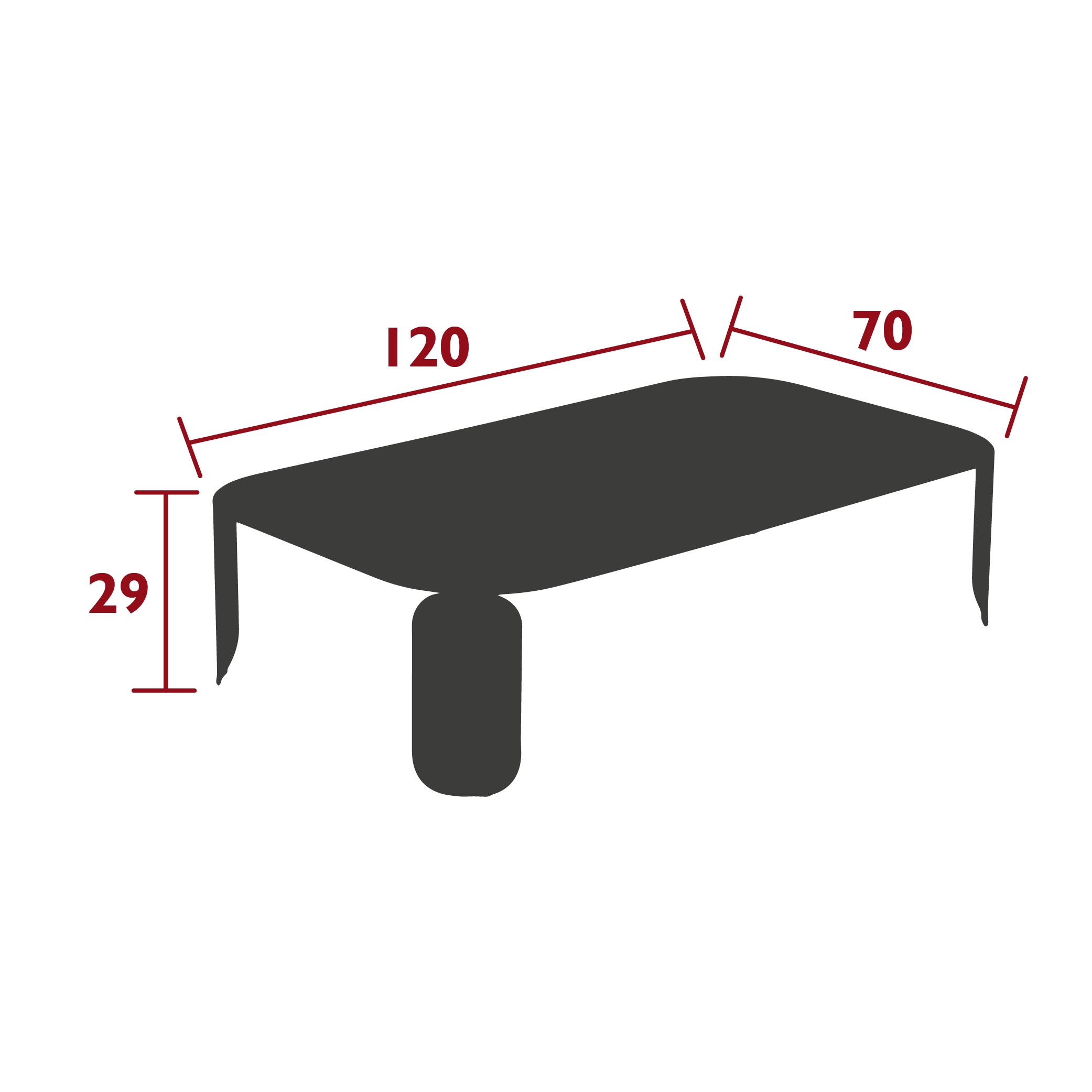 Fermob - table Bebop 120 x 70 carbone, en stock