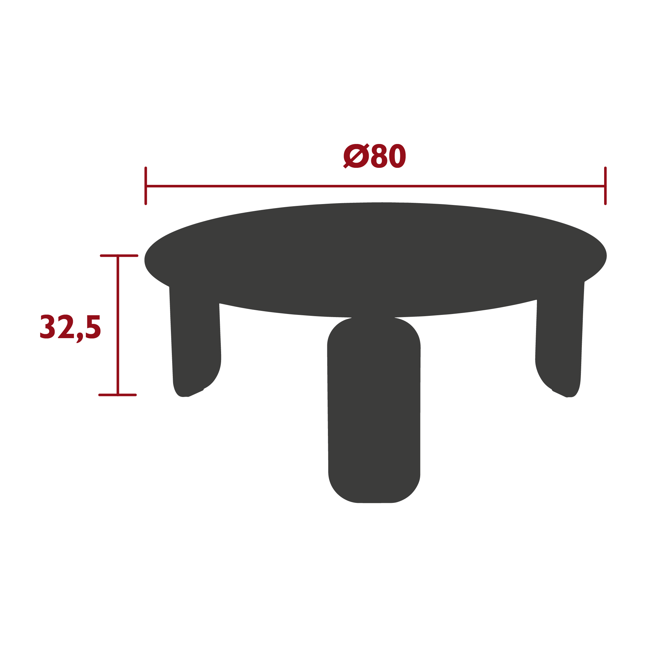 Fermob - Table Bebop Diam.80 gris argile, en stock