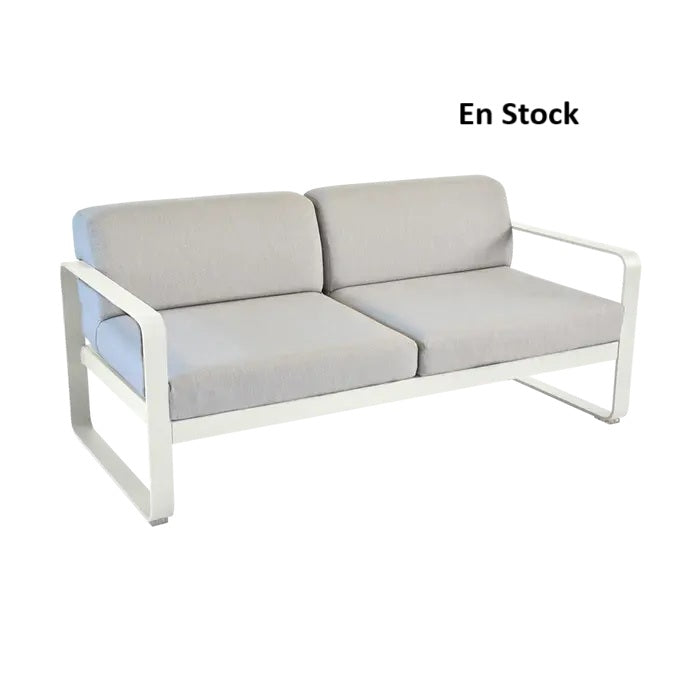 Fermob - Bellevie - Canapé 2 places - Gris Argile - Coussins gris flanelle (En stock)
