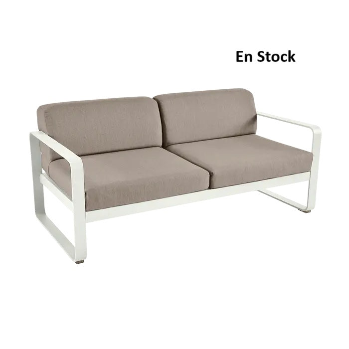 Fermob - Bellevie - Canapé 2 places - Gris Argile - Coussins Taupe (En stock)