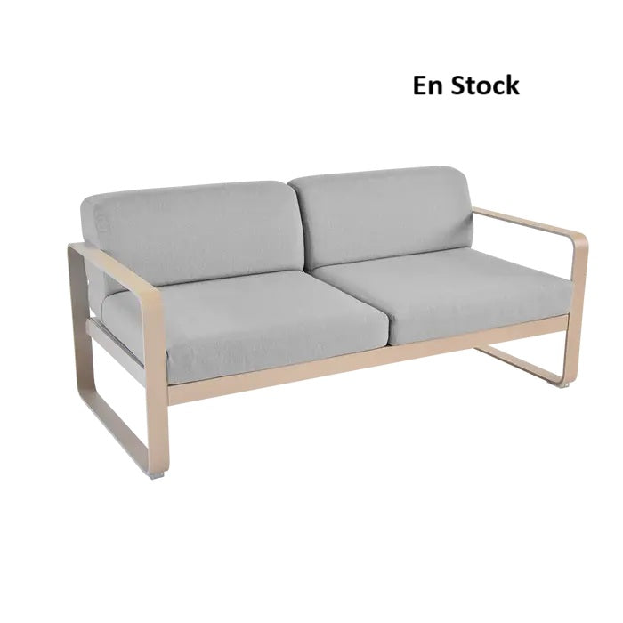 Fermob - Bellevie - Canapé 2 places - Muscade - Coussins gris flanelle (En stock)