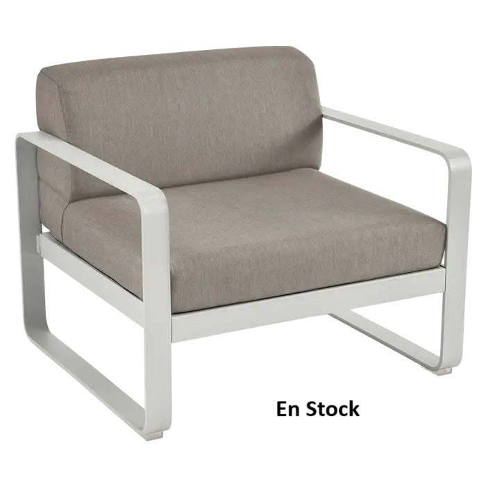Fermob - Bellevie - Canapé (Fauteuil) - Gris Argile - Coussins Taupe (En stock)