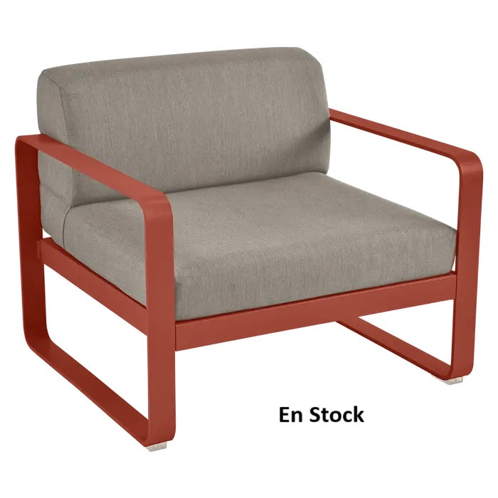 Fermob - Bellevie - Canapé (Fauteuil) - Ocre Rouge - Coussins Taupe (En stock)