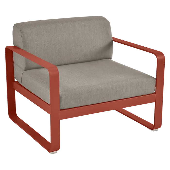 Fermob - Bellevie - Canapé (Fauteuil) - Ocre Rouge - Coussins Taupe (En stock)