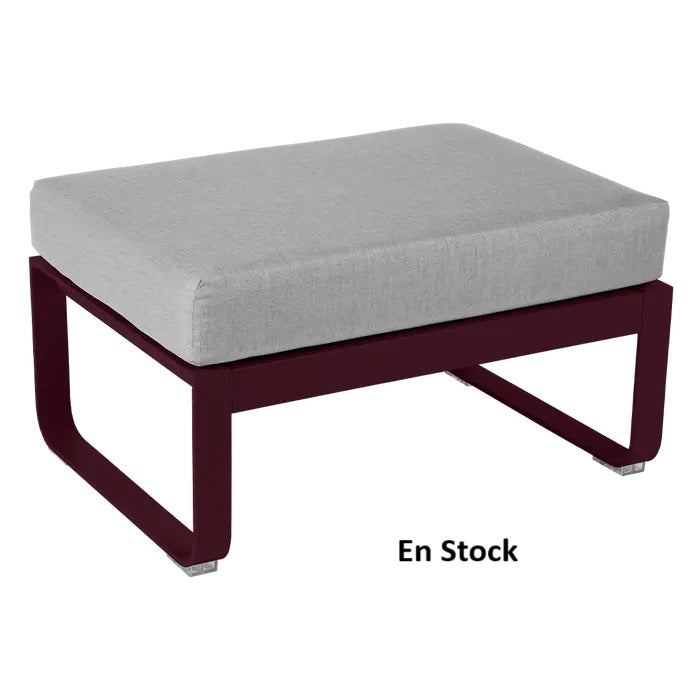 Fermob - Bellevie - Canapé (Pouf) - Cerise Noire - Coussins Gris Flanelle (En stock)